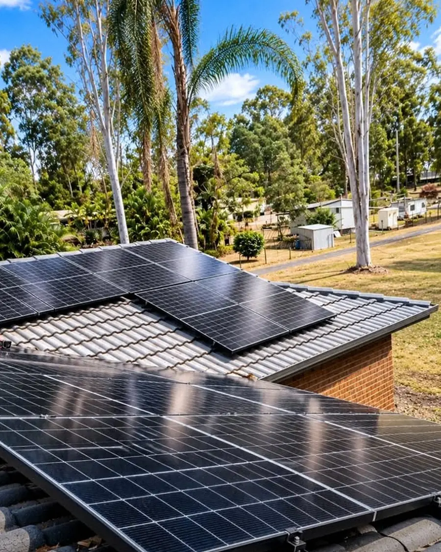Solar panels on a Queensland roof